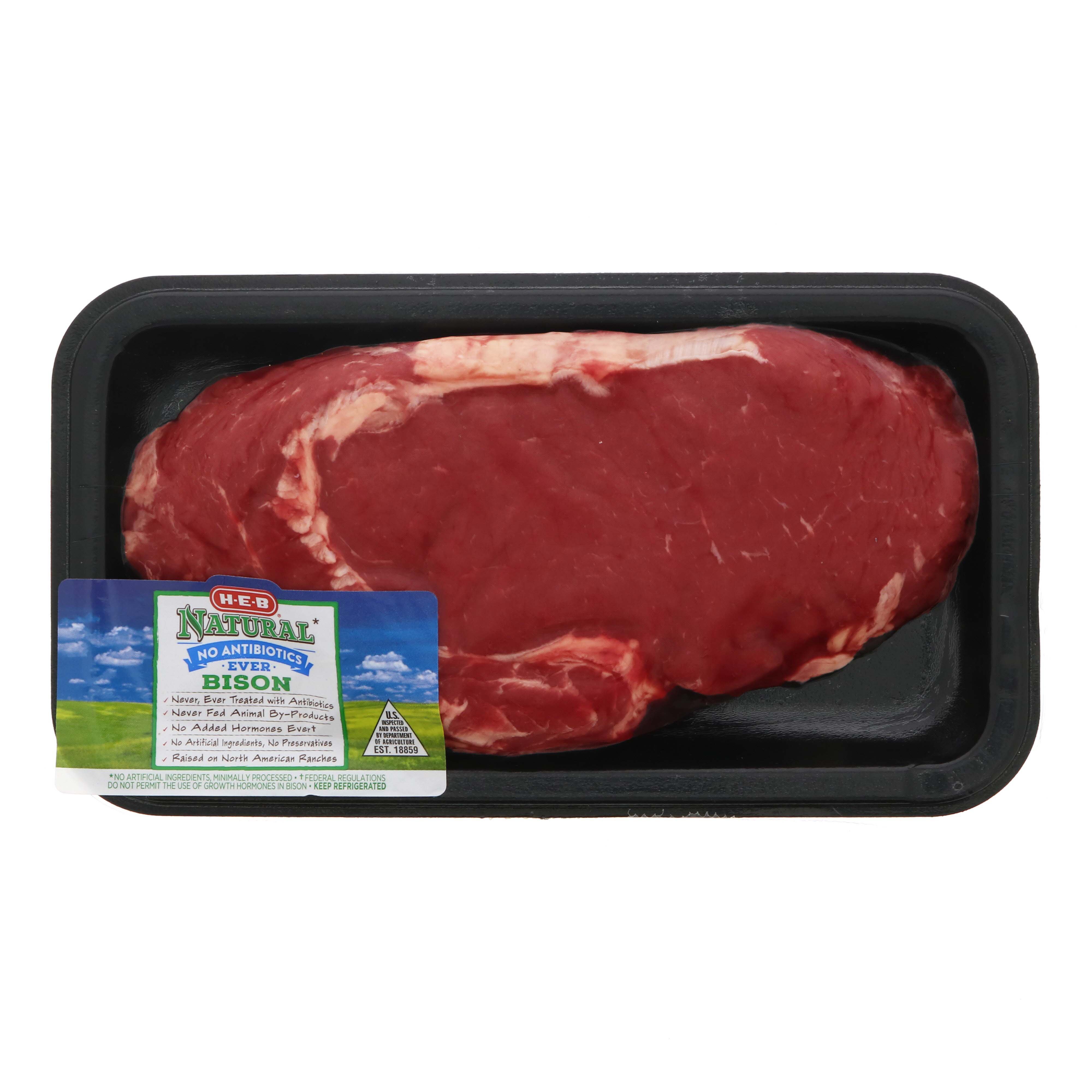 H E B Natural Bison Ribeye Steak Boneless Shop At H E B 