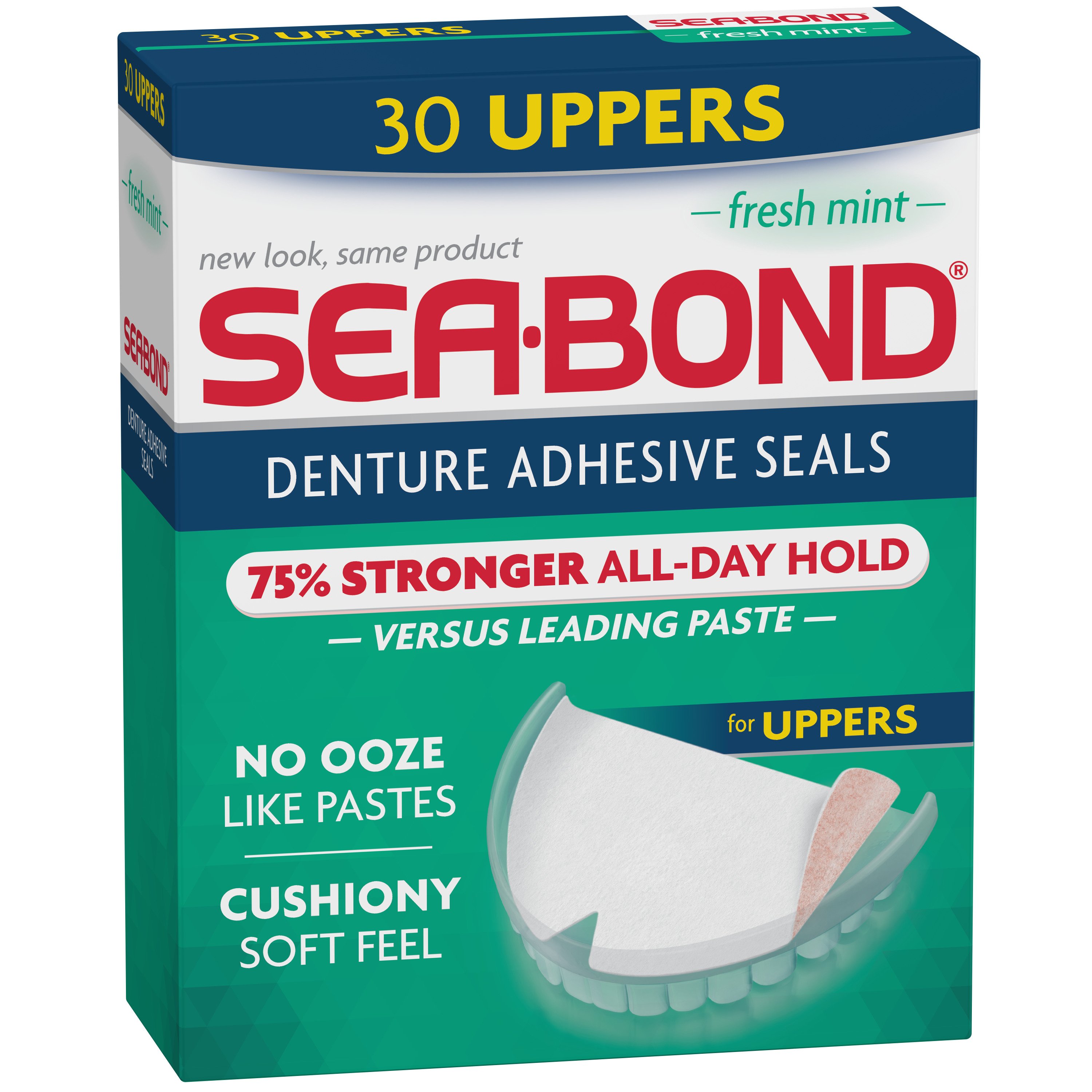 SeaBond Denture Adhesive Seals Fresh Mint Uppers Shop Denture Care at HEB