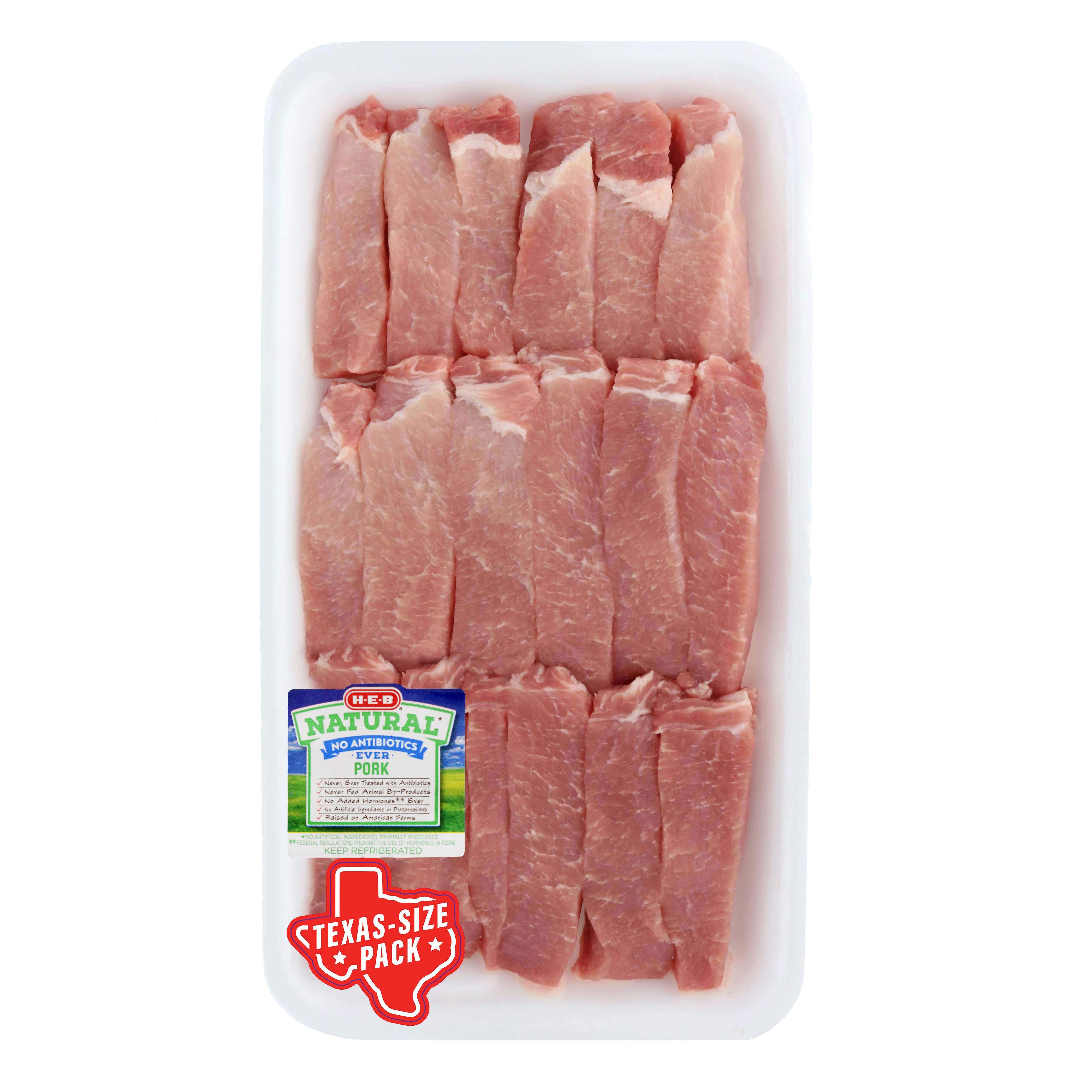 HEB Natural Country Style Pork Ribs, Boneless TexasSize Pack