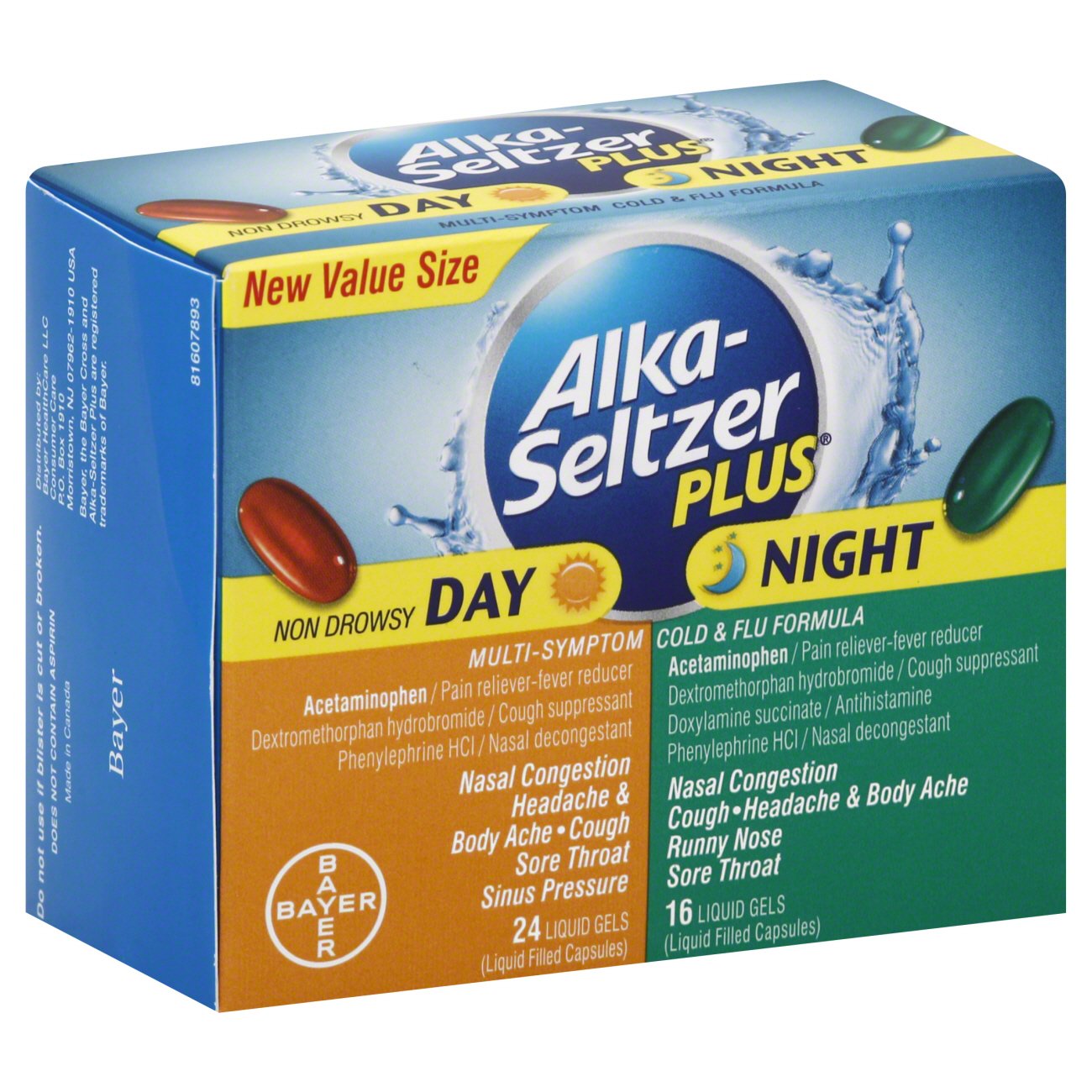 Alka-Seltzer Plus Day Night Cold Flu Formula Liquid Gels ...