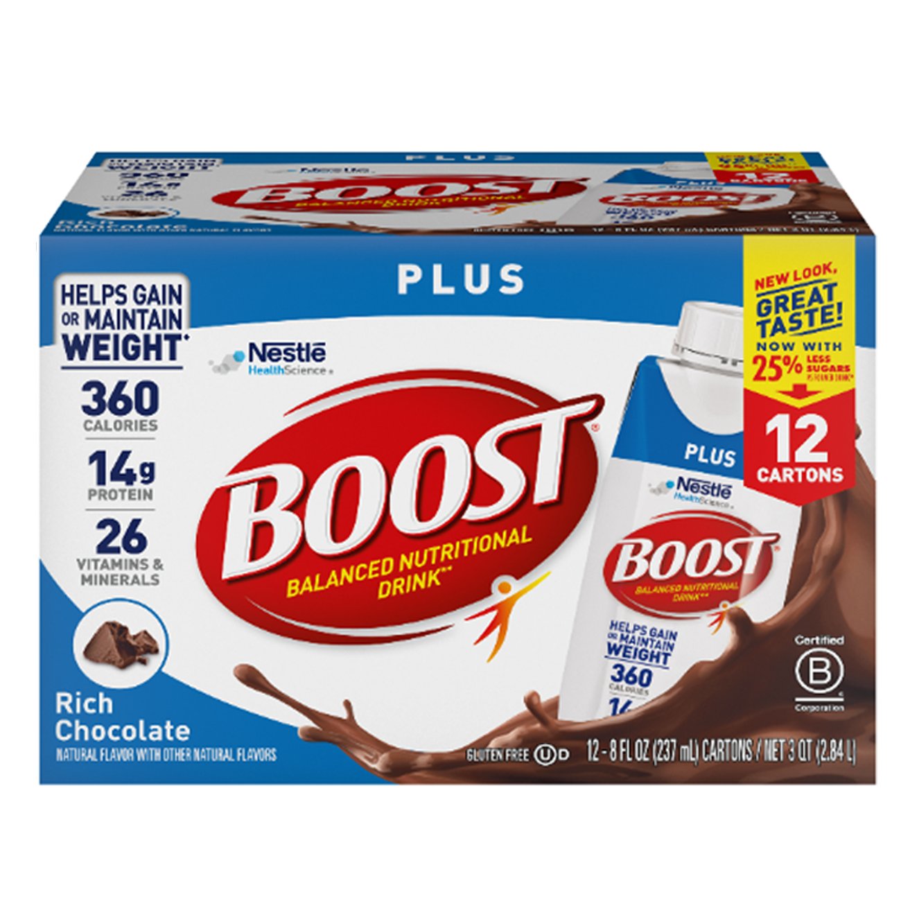 BOOST Plus Complete Nutritional Drink Rich Chocolate 12 pk Shop