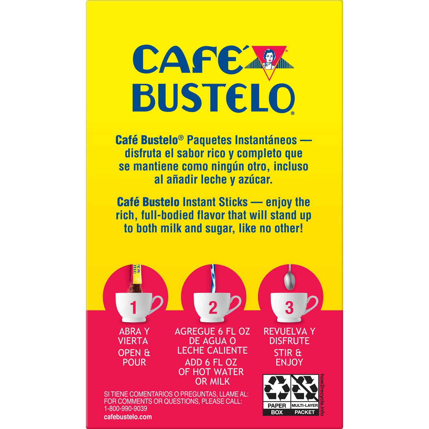 Cafe Bustelo Espresso Instant Coffee Packets; image 7 of 8