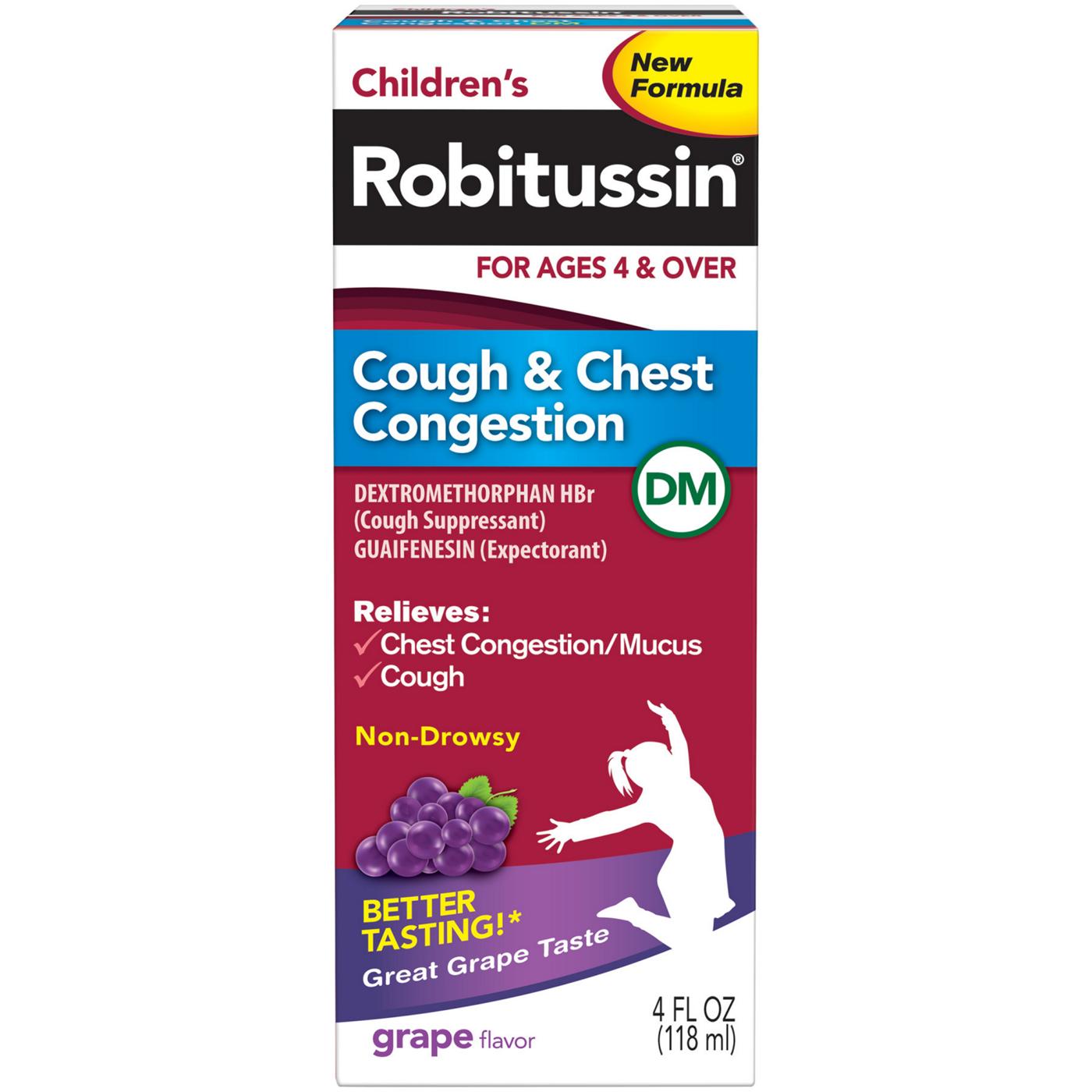 Robitussin Children's Cough & Chest Congestion DM Liquid - Grape; image 1 of 7
