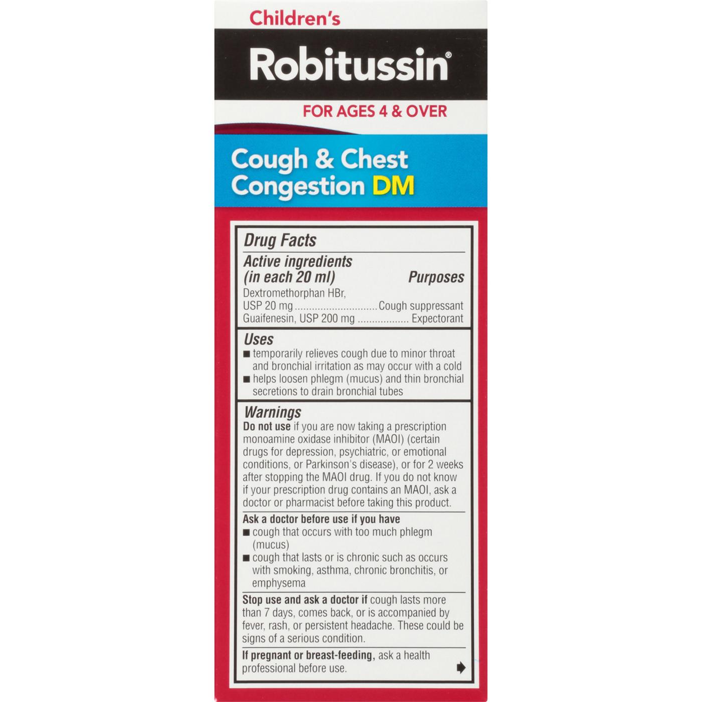 Robitussin Children's Cough & Chest Congestion DM Liquid - Grape; image 2 of 7