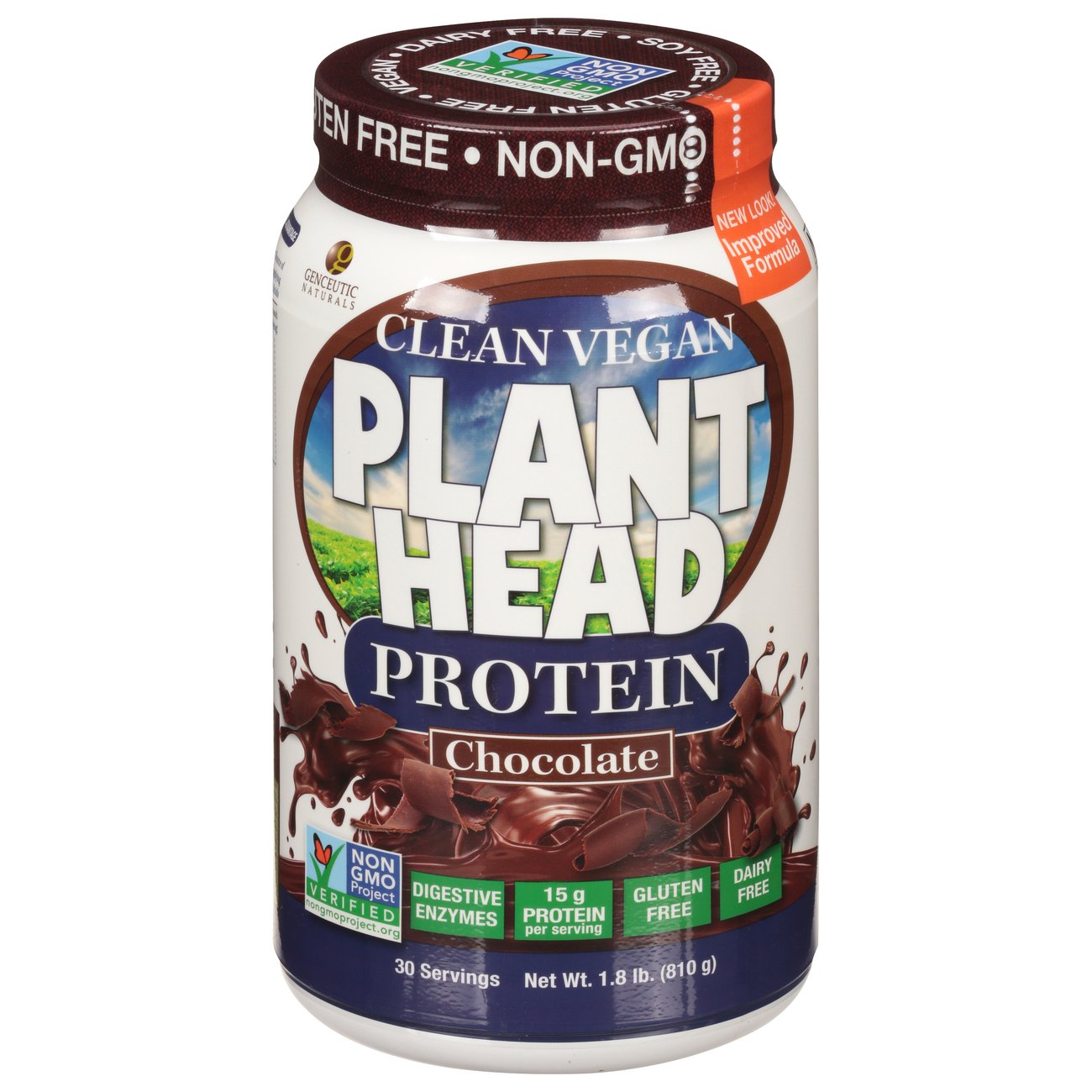 Genceutic Naturals Plant Head Protein Powder, Chocolate Shop Diet