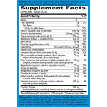 Emergen-C Immune+ Triple Action Immune Support Powder, BetaVia (R), 1000mg Vitamin C, B
Vitamins, Vitamin D and Antioxidants, Raspberry, 10 ct