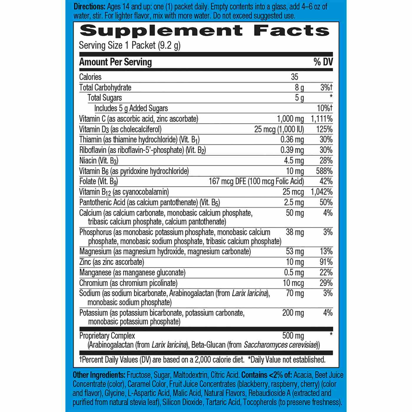 Emergen-C Immune+ Vitamin C 1000Mg Packets - Raspberry; image 8 of 9