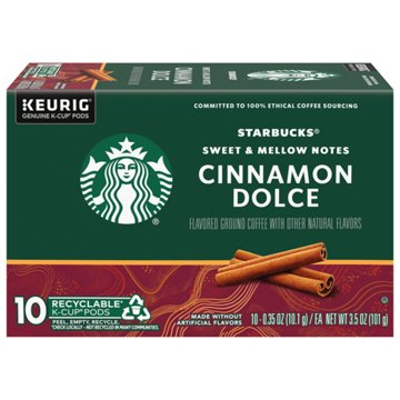 Starbucks Cinnamon Dolce Flavored Single Serve Coffee K Cups, 10 ct