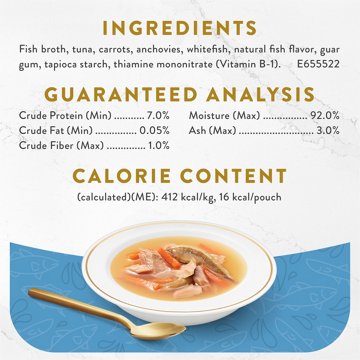 Fancy Feast Purina Lickable Wet Cat Food Broth Topper Classic - Tuna, Anchovies and Whitefish