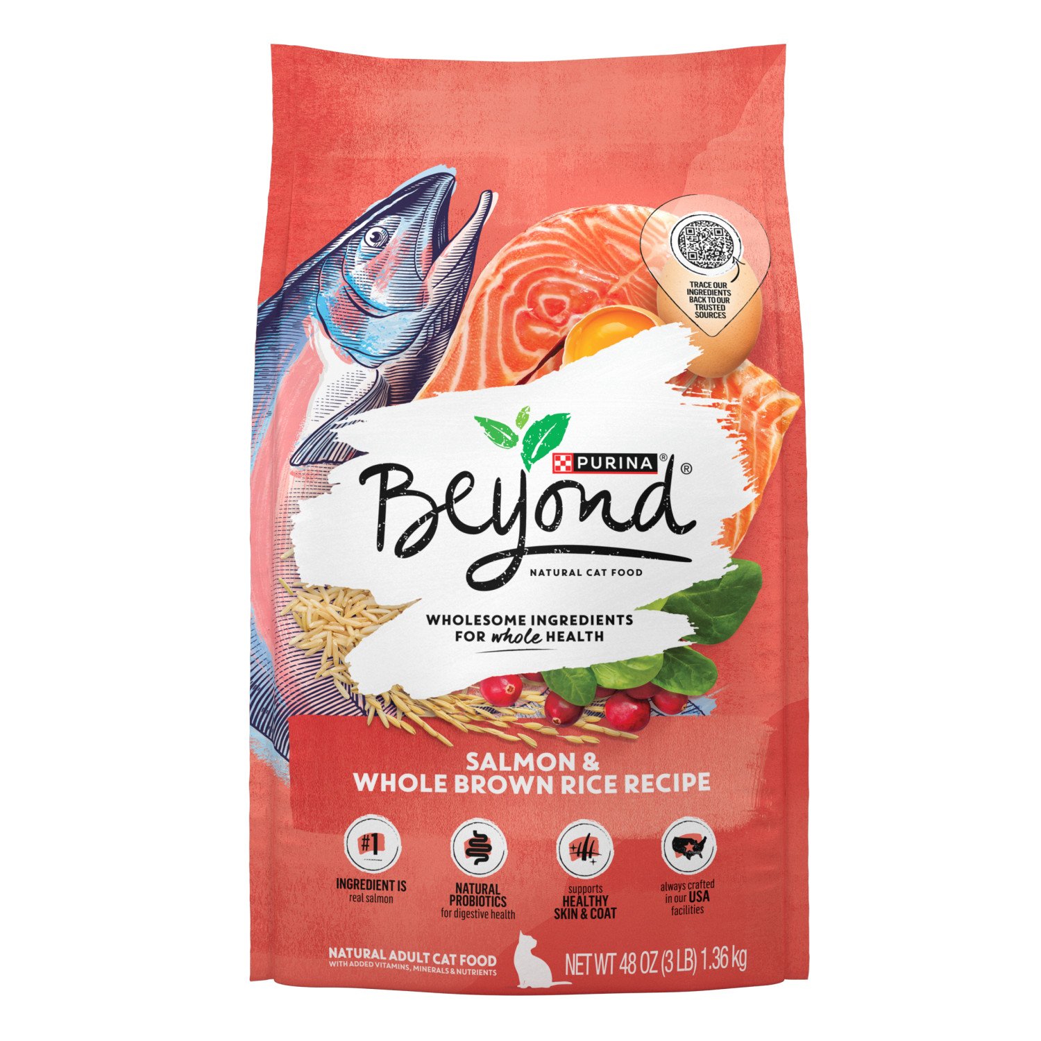 Beyond Salmon Whole Brown Rice Dry Cat Food Shop Food at H E B