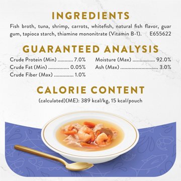 Fancy Feast Purina Limited Ingredient Wet Cat Food Complement Broths - Tuna, Shrimp & Whitefish