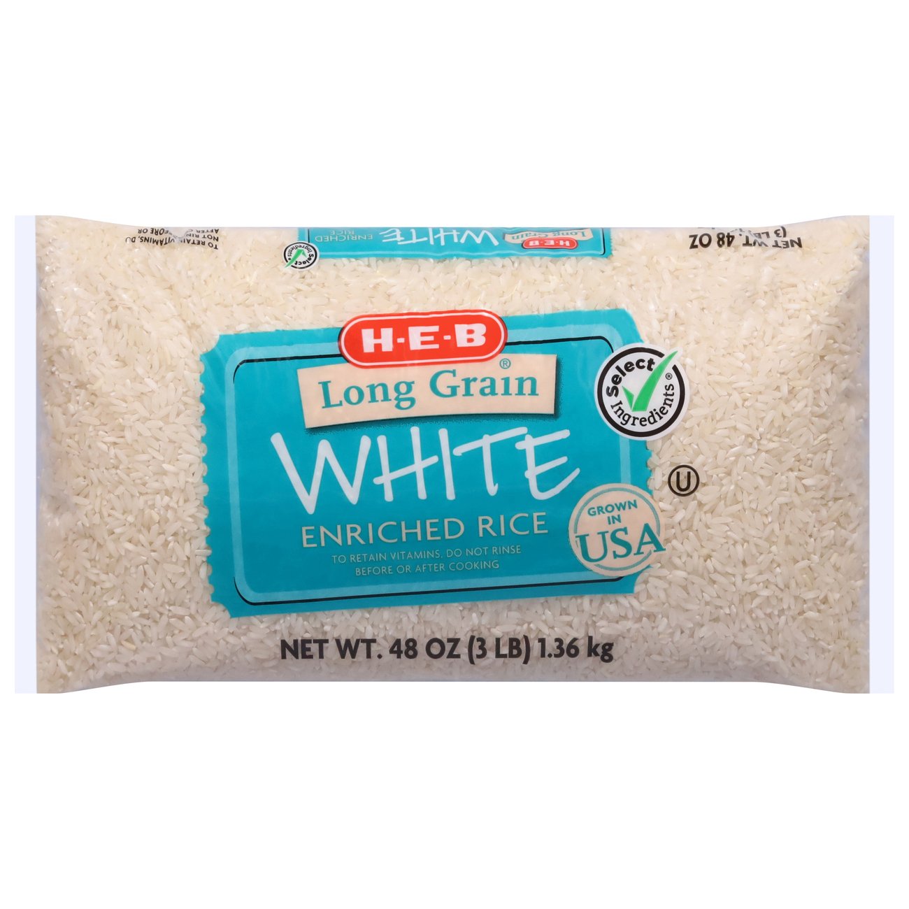 HEB Select Ingredients Long Grain White Enriched Rice Shop Rice