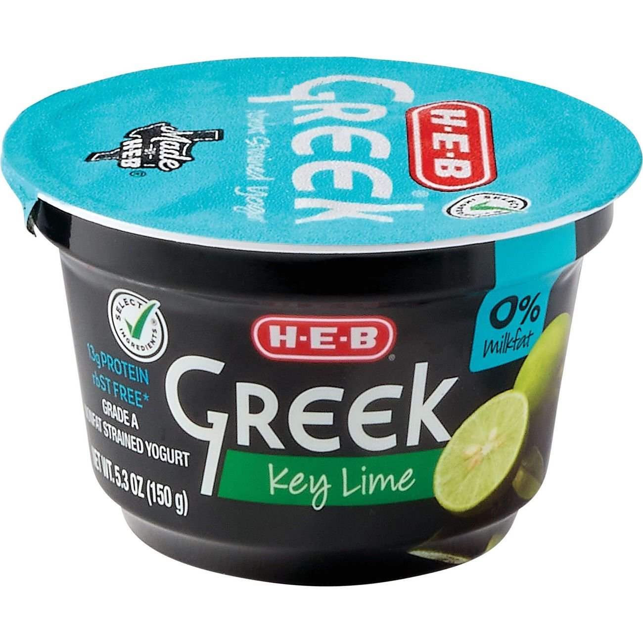H-E-B 13g Protein Nonfat Greek Yogurt - Key Lime, 5.3 oz