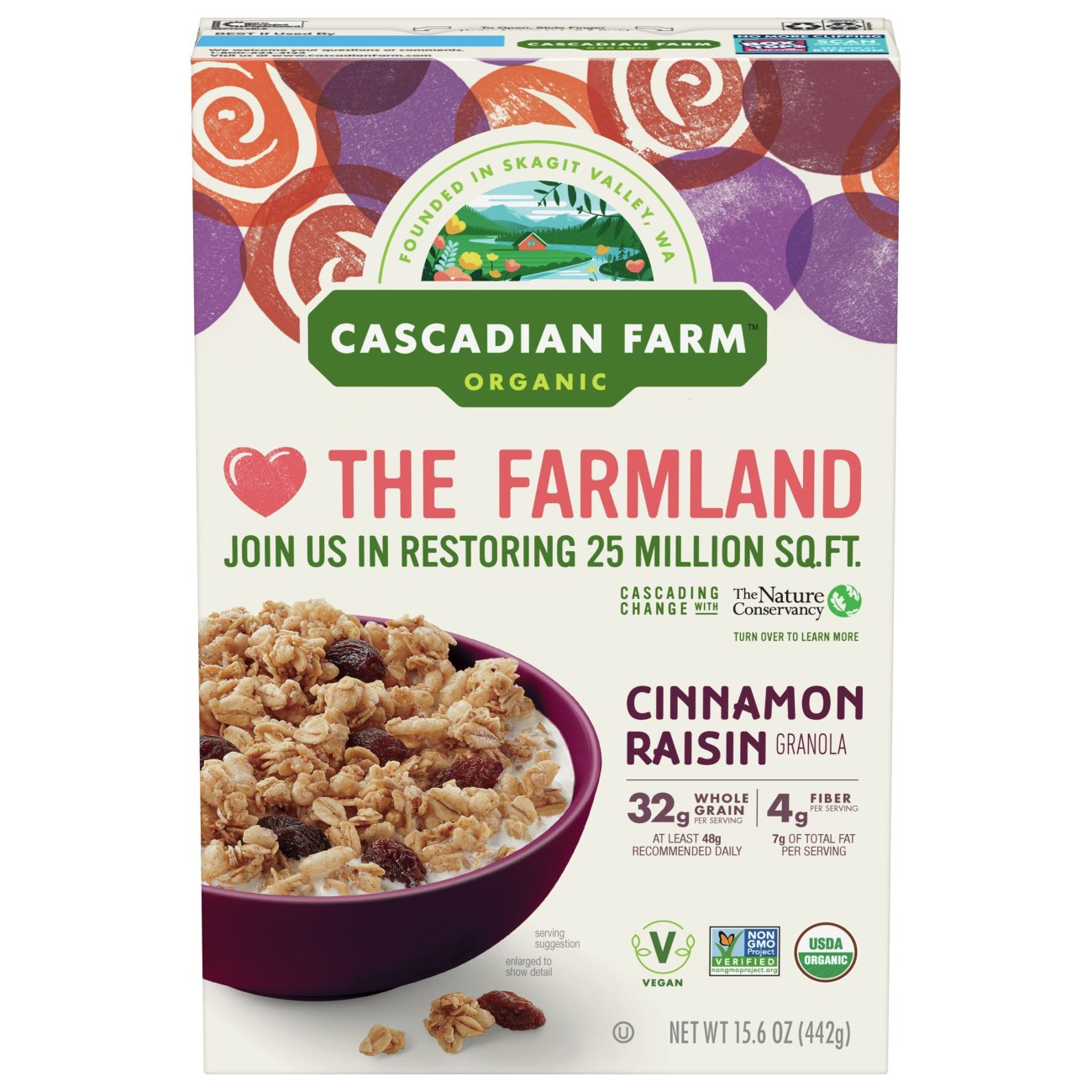 Cascadian Farm Organic Cinnamon Raisin Granola - Shop Cereal At H-E-B