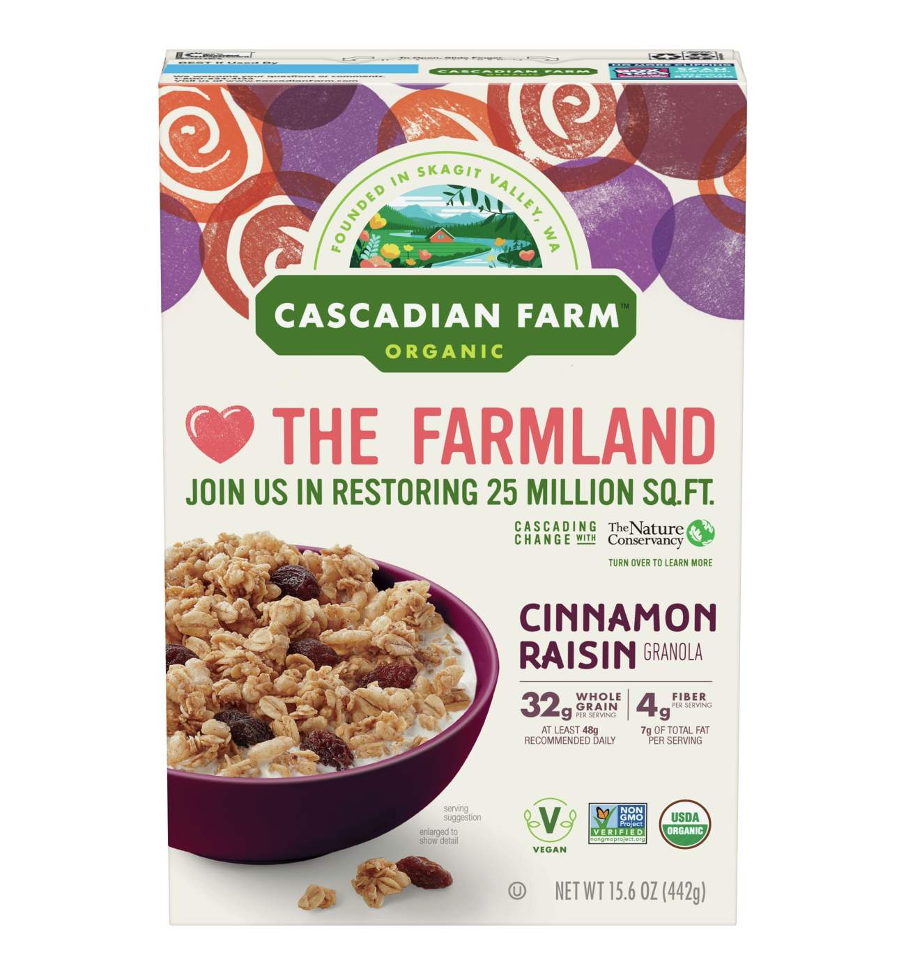 Cascadian Farm Organic Cinnamon Raisin Granola; image 1 of 2