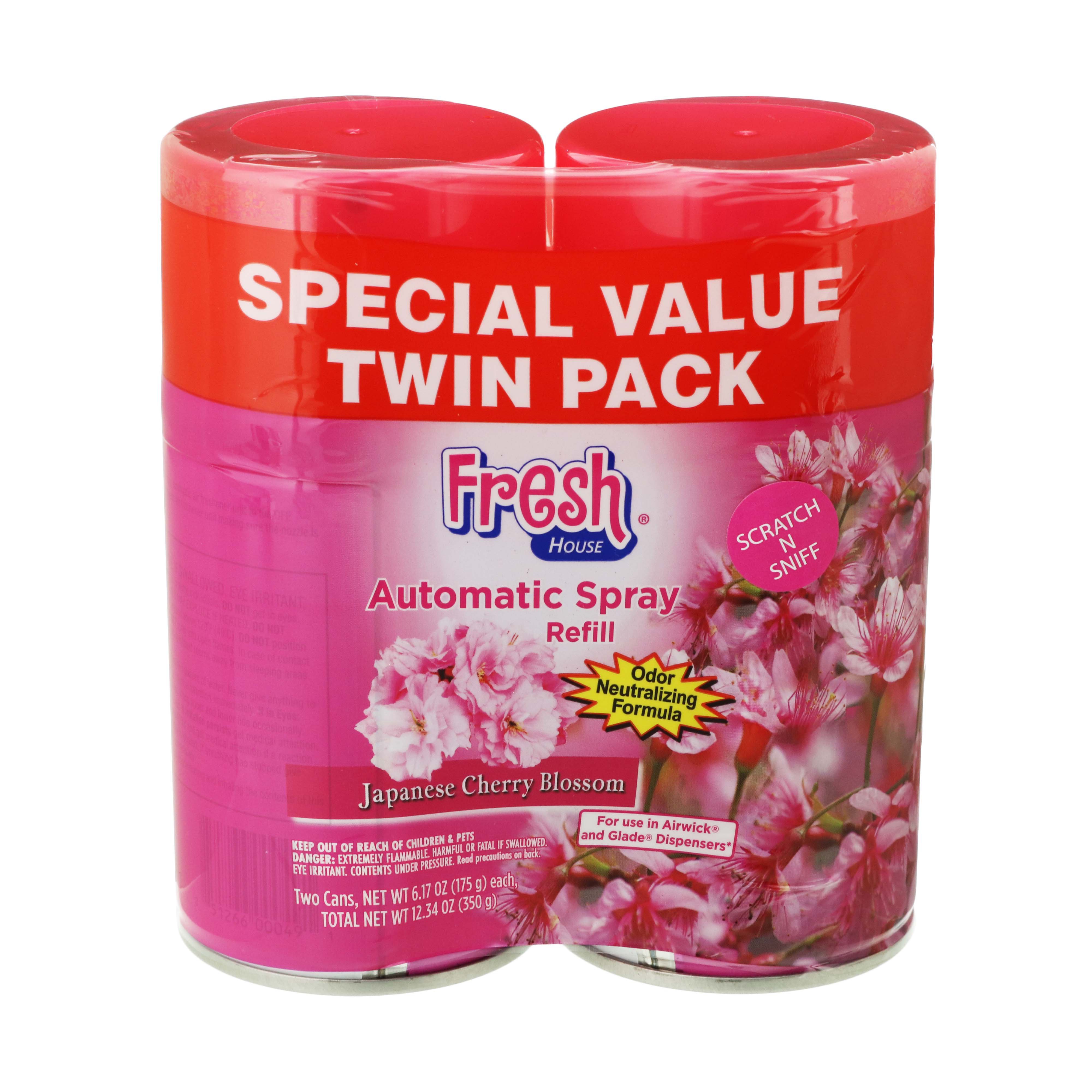 Fresh House Japanese Cherry Blossom Auto Spray Refills Twin Pack Shop Air Fresheners at HEB