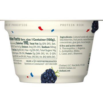 Chobani Non-Fat Blackberry on the Bottom Greek Yogurt