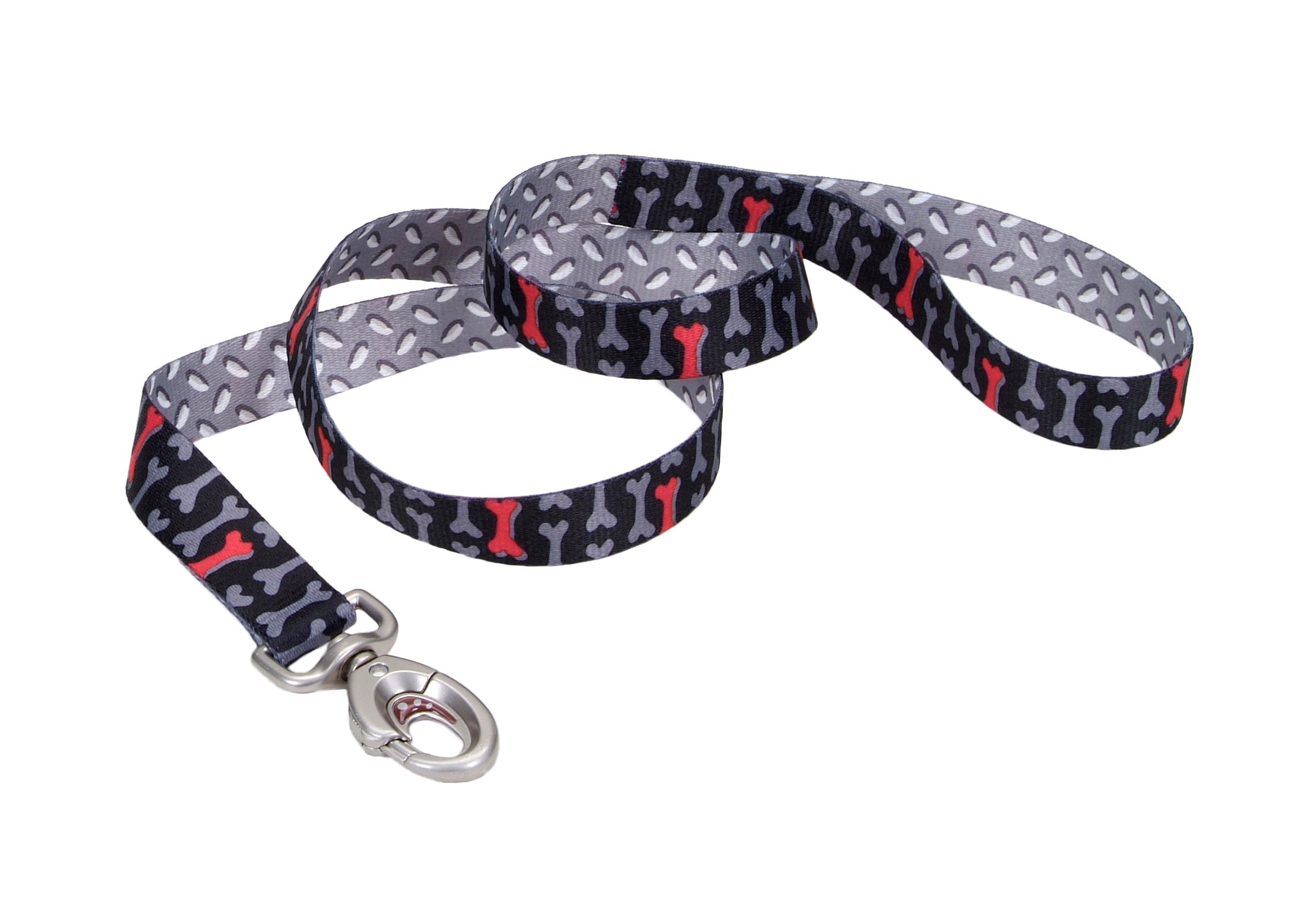 Coastal Pet Products Sublime Metal Plate Bones Leash 1 inch x 6 inch