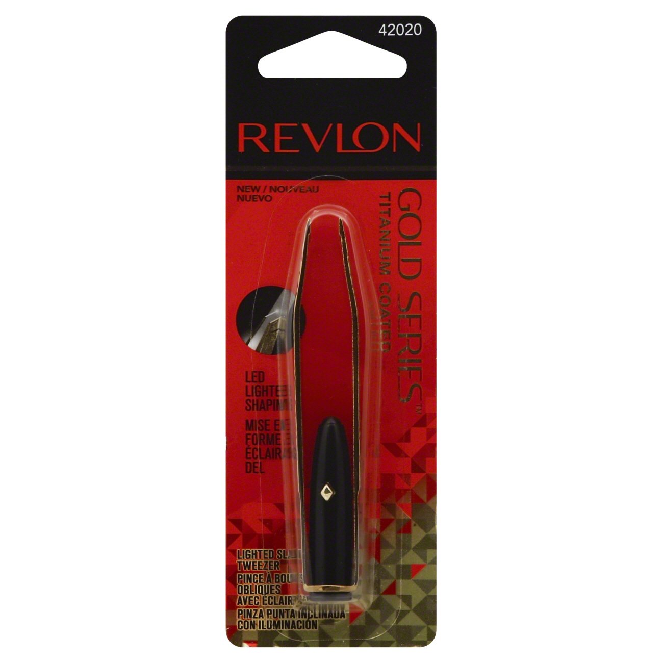 Revlon Gold Series Lighted Slant Tweezers Shop Makeup Tools & Accessories at HEB