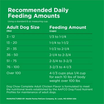 Dog Chow Purina Complete Adult Dry Dog Food Kibble - Chicken Flavor, 44 lb