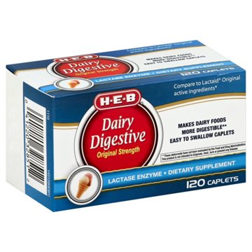 H-E-B Dairy Digestive Original Strength, 120 ct