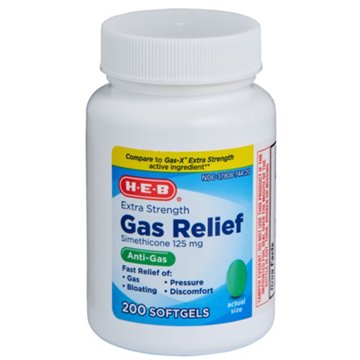 H-E-B Gas Relief Extra Strength Softgels, 200 CT