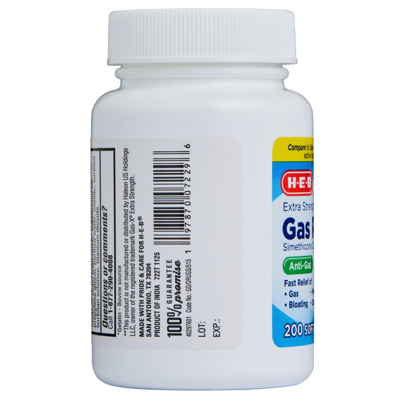 H-E-B Gas Relief Extra Strength Softgels; image 5 of 5