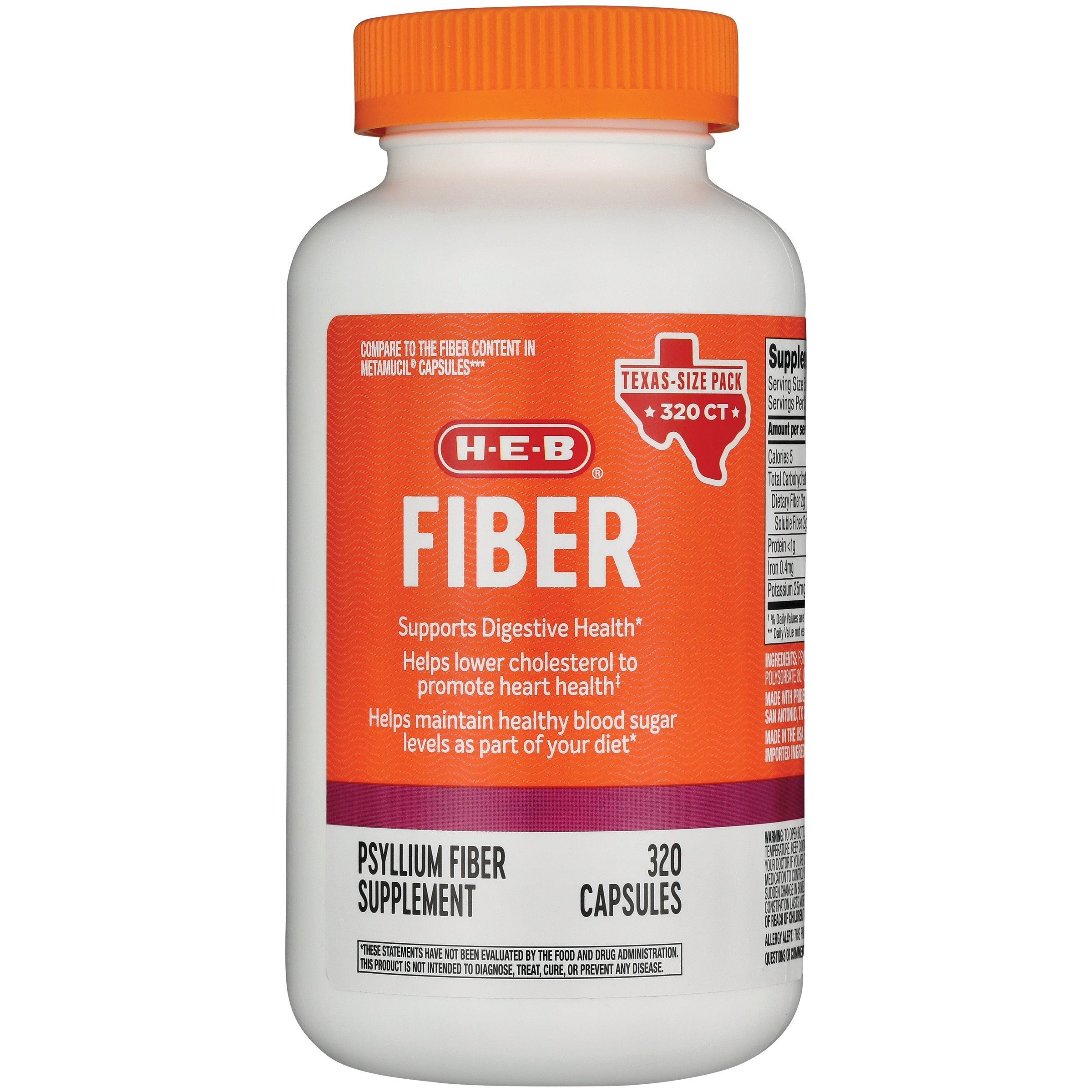 H-E-B Psyllium Fiber Supplement Capsules - Texas-Size Pack - Shop ...