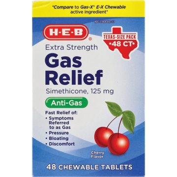 H-E-B Extra Strength Gas Relief Cherry Chewable Tablets Texas-Size Pack