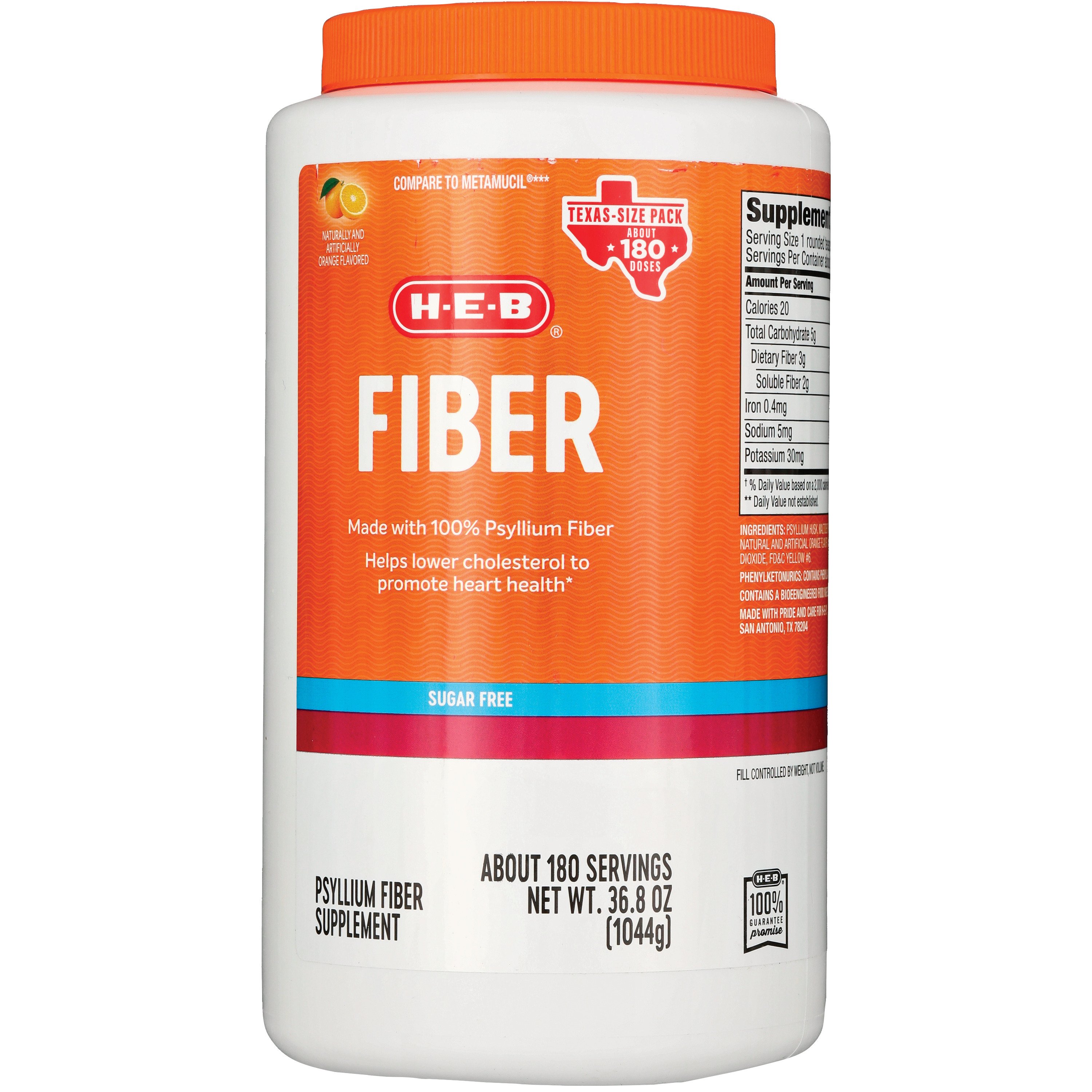 H-E-B Sugar Free Natural Fiber Dietary Supplement - Shop Digestion ...