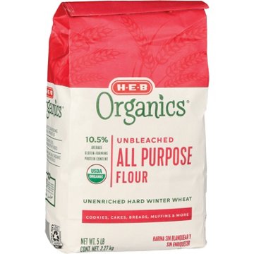 H-E-B Organics Unbleached All Purpose Flour, 5 lbs