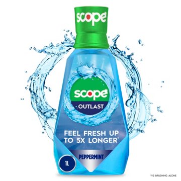 Crest Scope Outlast Mouthwash - Cool Peppermint, 33.8 oz