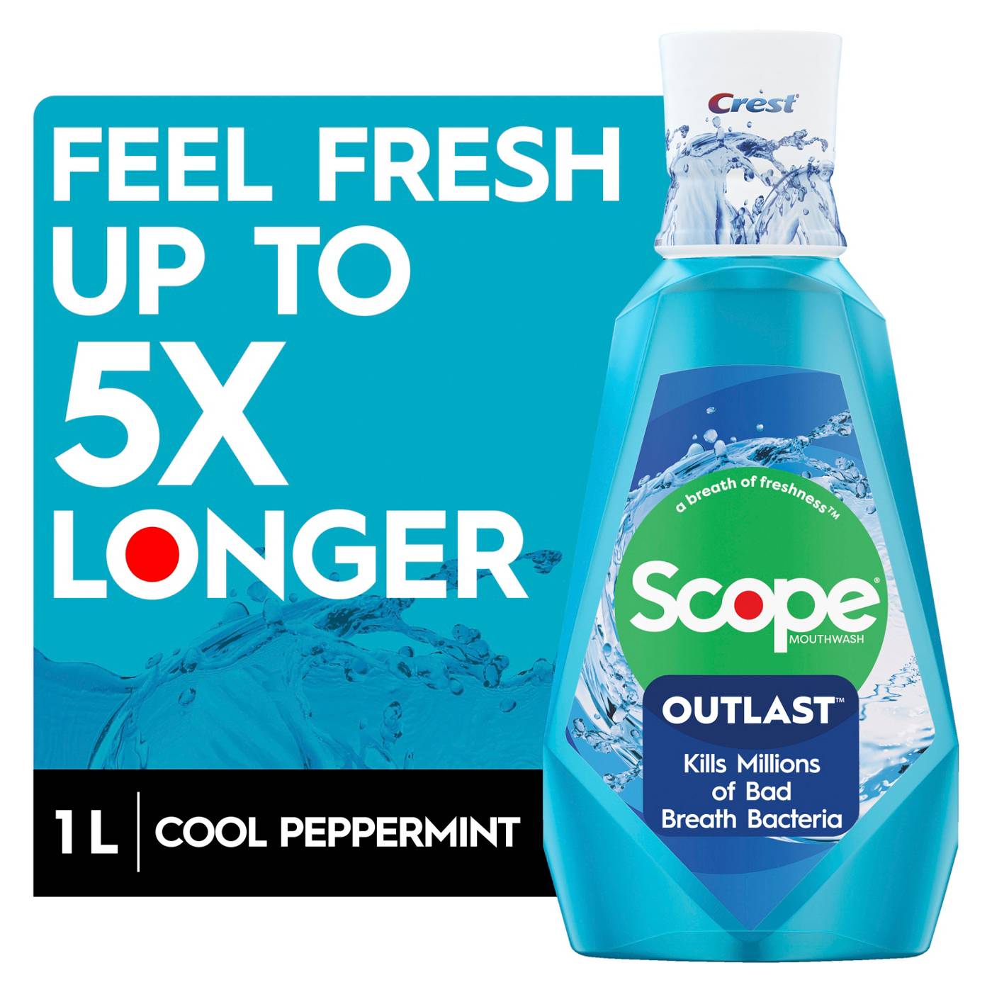 Crest Scope Outlast Mouthwash - Cool Peppermint; image 8 of 9