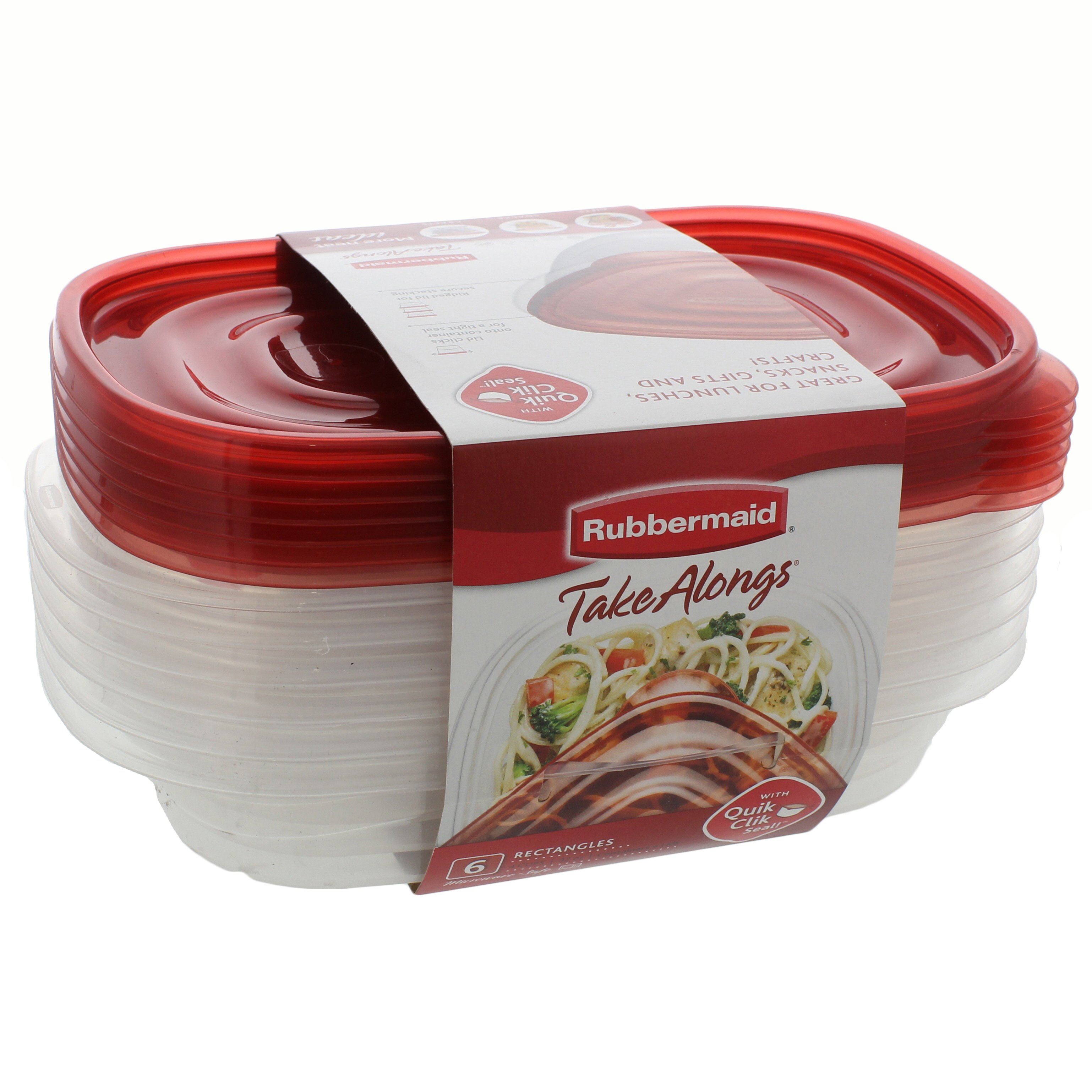 Rubbermaid Take Alongs Containers & Lids, Rectangles, Large, Food Storage  Containers