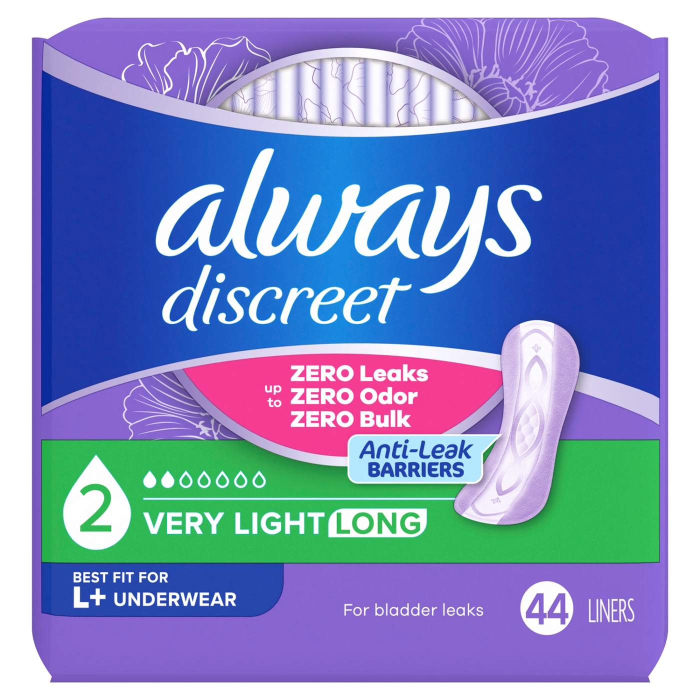 Always Discreet Postpartum & Incontinence Liners - Long, Very Light; image 4 of 9