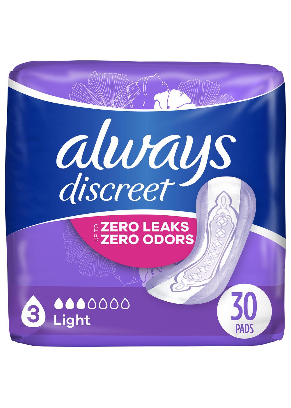 Always Discreet Light Incontinence Pads; image 10 of 10