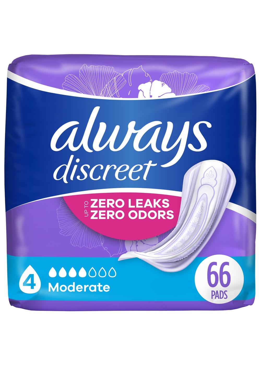 Always Discreet Moderate Incontinence Pads; image 1 of 9