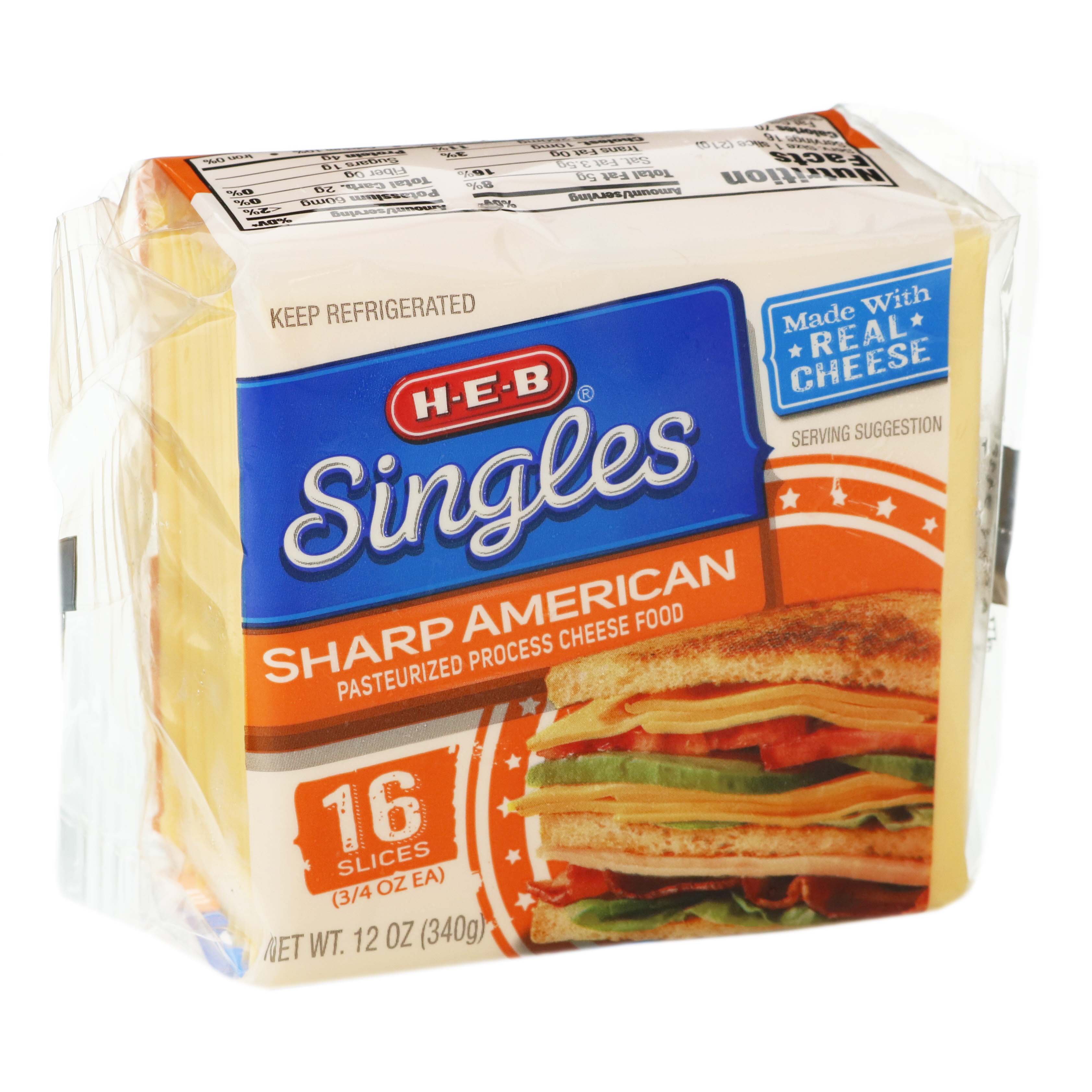 HEB Sharp American Cheese Singles Shop Cheese at HEB