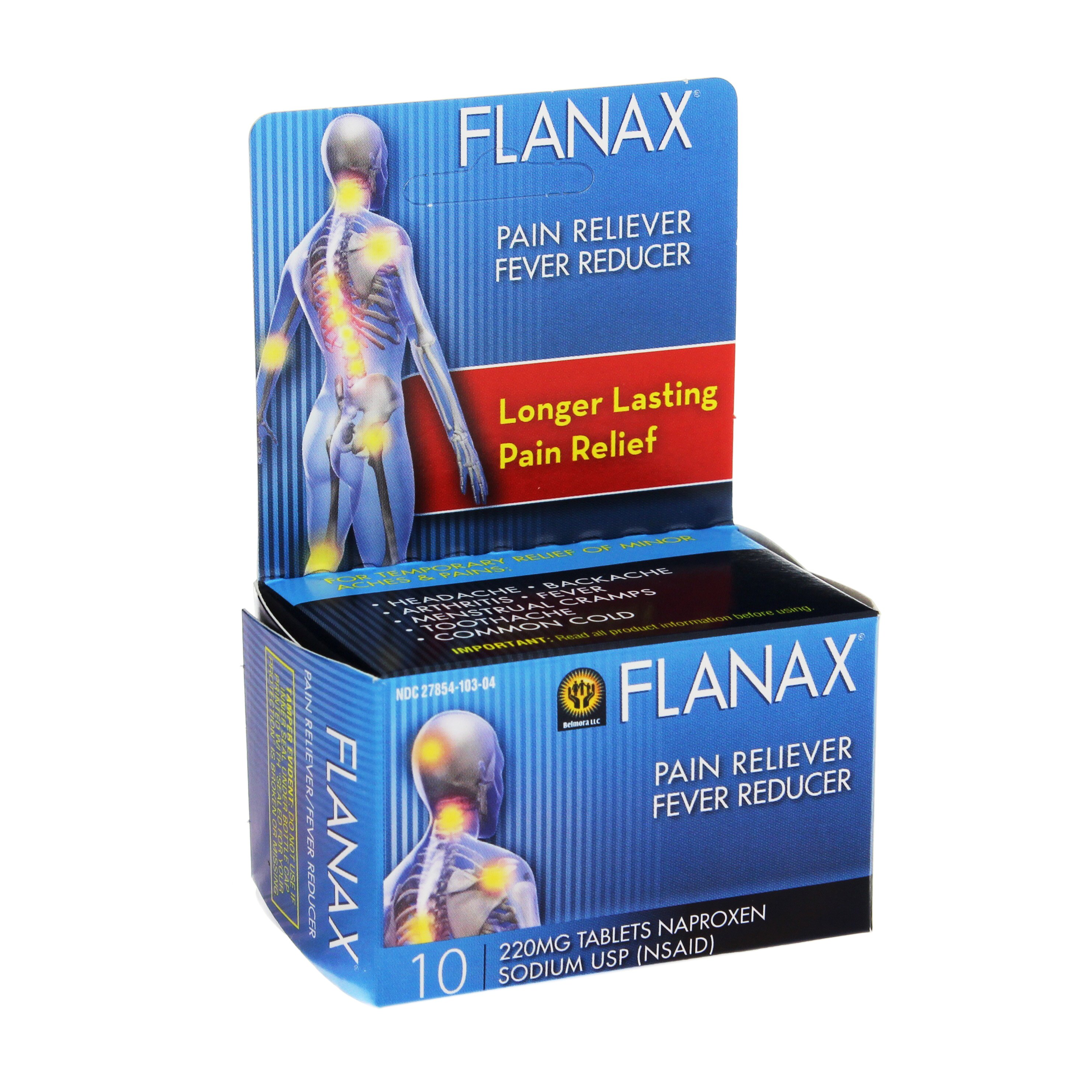 Flanax Naproxen Sodium 220 Mg Pain Reliever/Fever Reducer Tablets ...