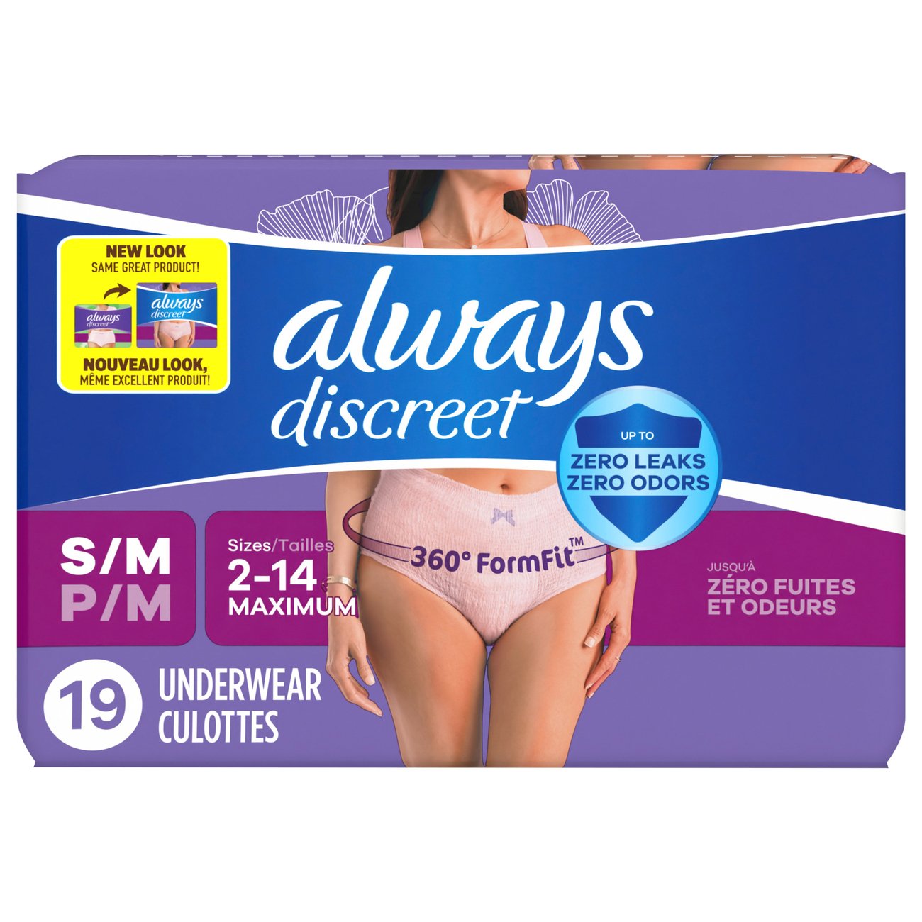 Always Discreet Incontinence Underwear for Women Maximum Absorbency, S/M