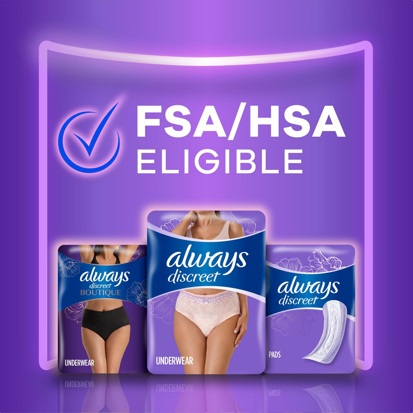 Always Discreet Women's Incontinence & Postpartum Underwear - Lg, Blush; image 6 of 10