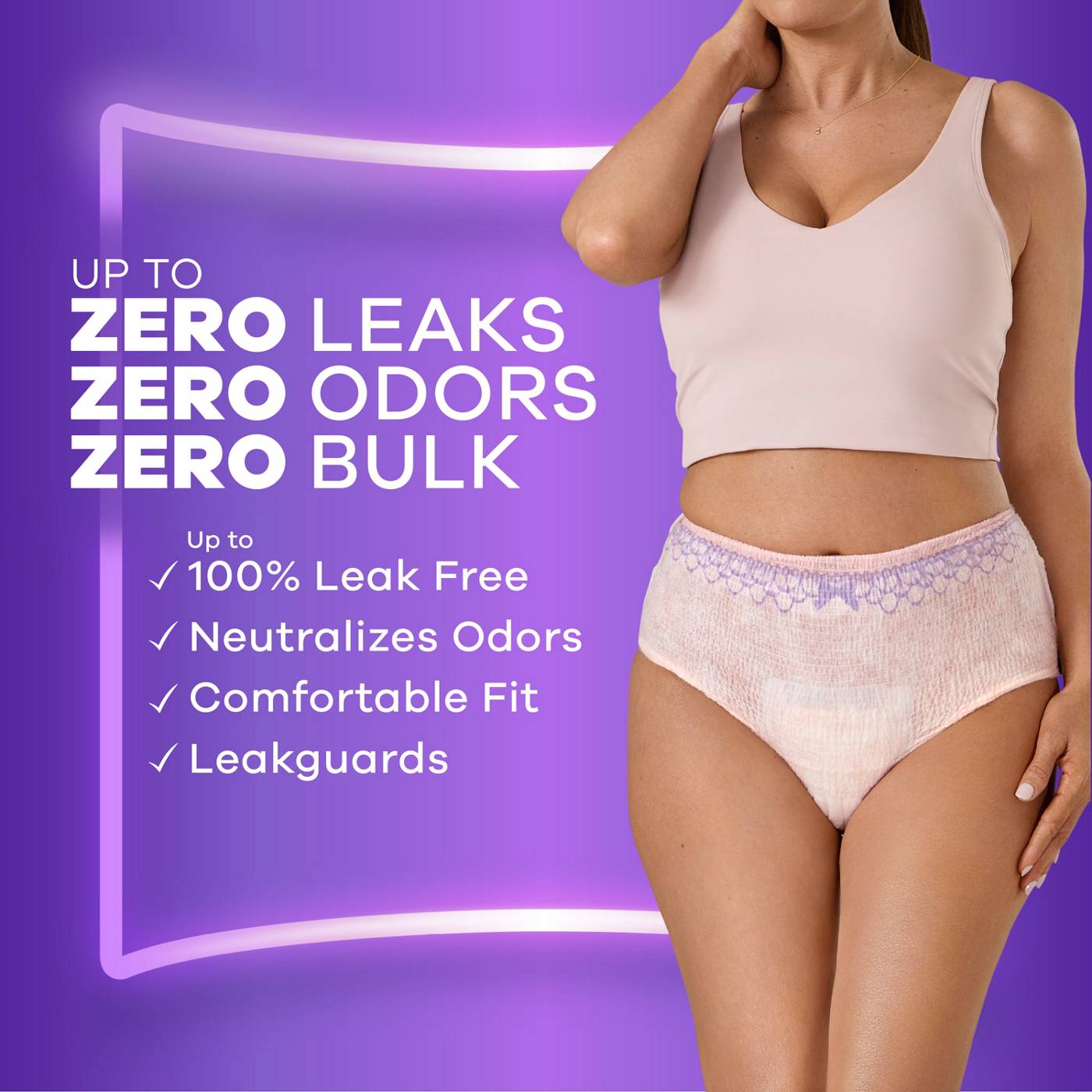 Always Discreet Women's Incontinence & Postpartum Underwear - Lg, Blush; image 7 of 10