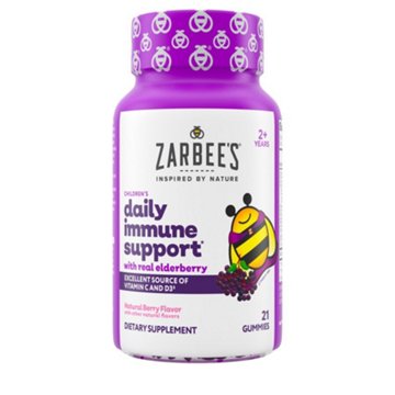 Zarbee's Kid’s Daily Immune Support Gummies with Elderberry, 21 ct