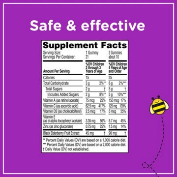 Zarbee's Kid’s Daily Immune Support Gummies with Elderberry, 21 ct