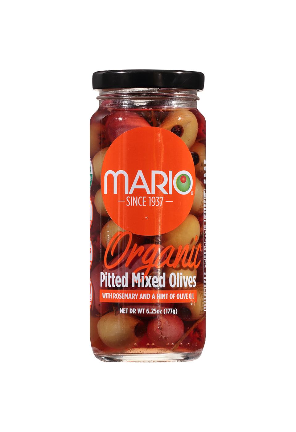 Mario Organic Pitted Mixed Olives with Rosemary & Olive Oil; image 1 of 2