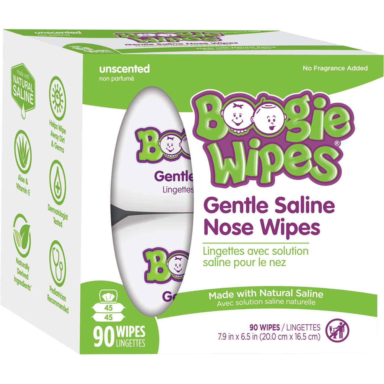 Boogie Wipes Saline Wipes Simply Unscented Shop Nose Wipes at HEB