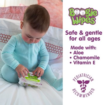 Boogie Wipes Gentle Saline Nose Wipes - Unscented, 90 ct
