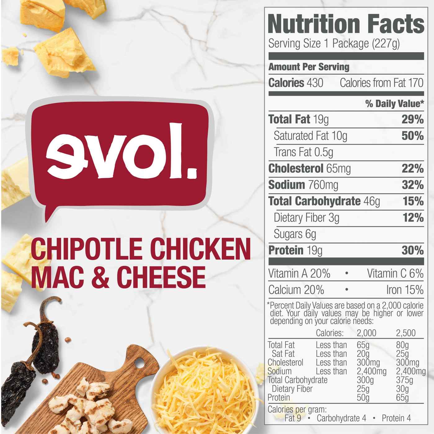 Evol Chipotle Chicken Mac & Cheese Bowl; image 5 of 7