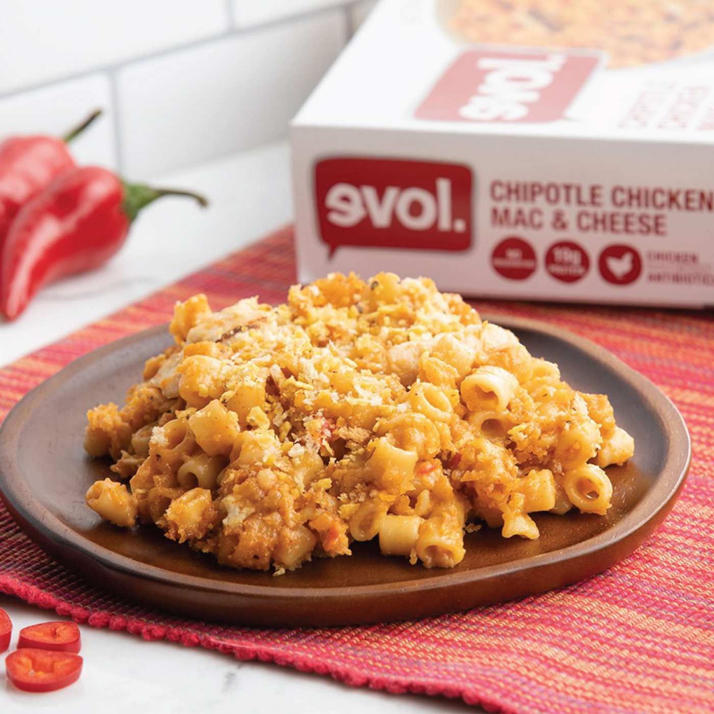 Evol Chipotle Chicken Mac & Cheese Bowl; image 7 of 7