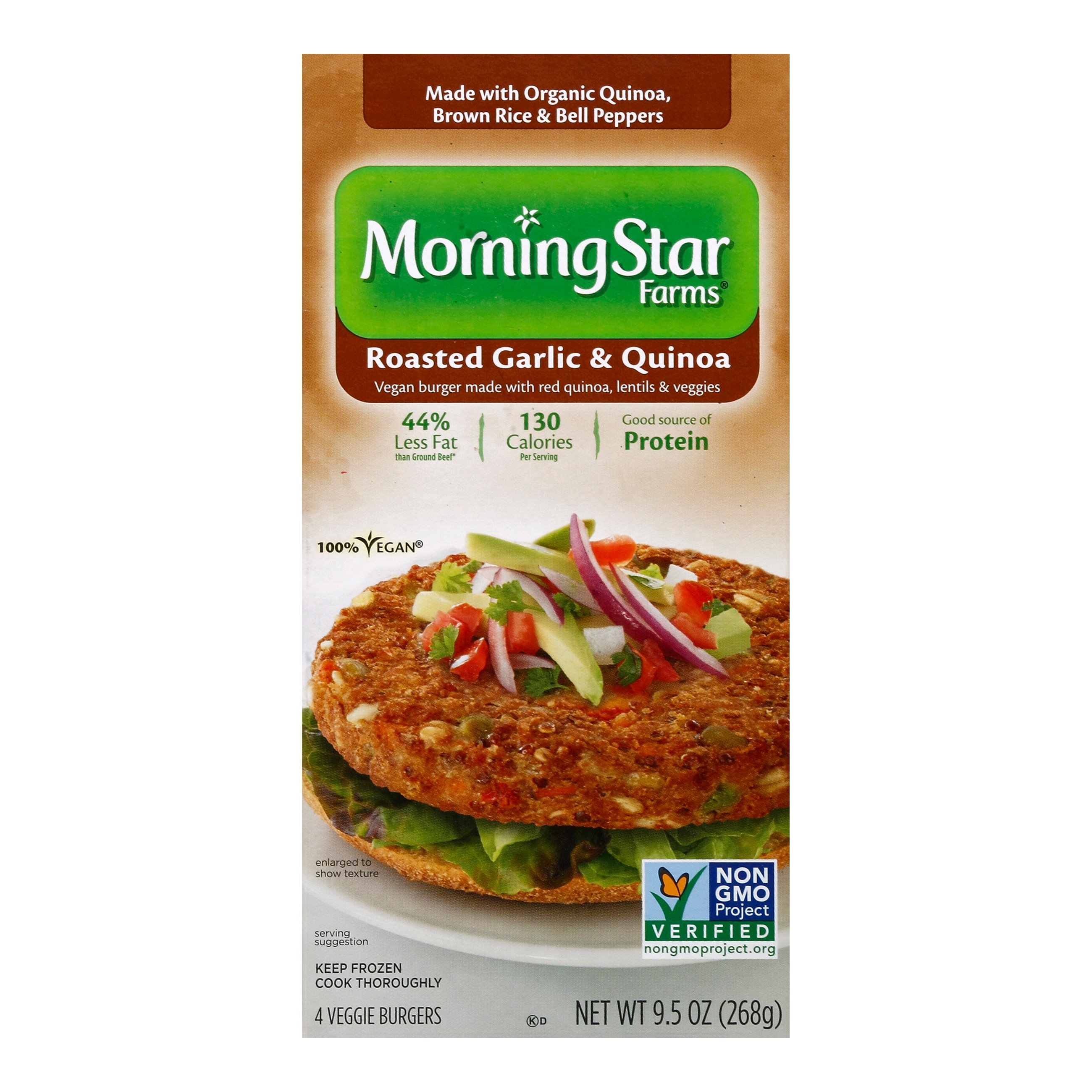 MorningStar Farms Roasted Garlic & Quinoa Vegan Burgers - Shop Meat ...